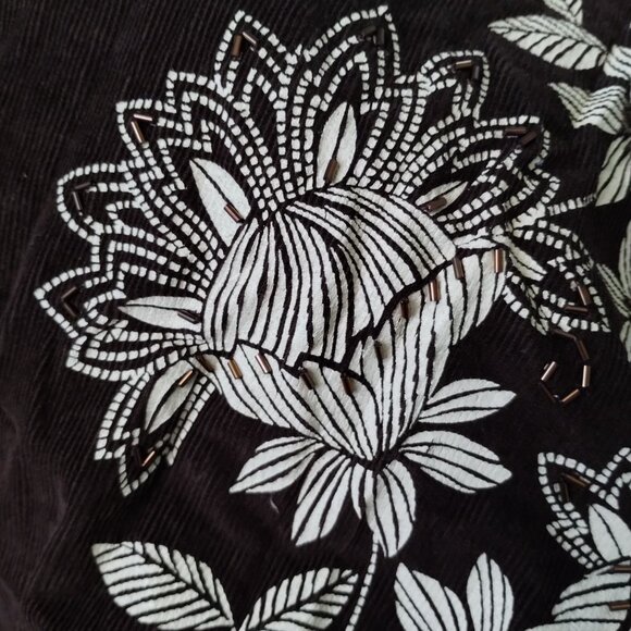 Talbots Brown Beaded Corduroy Skirt - Picture 8 of 12